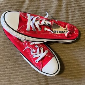 True red womens converse.